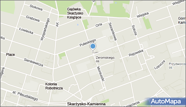 Skarżysko-Kamienna, Moniuszki Stanisława, mapa Skarżysko-Kamienna