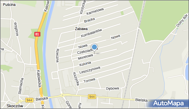 Skoczów powiat cieszyński, Morelowa, mapa Skoczów powiat cieszyński