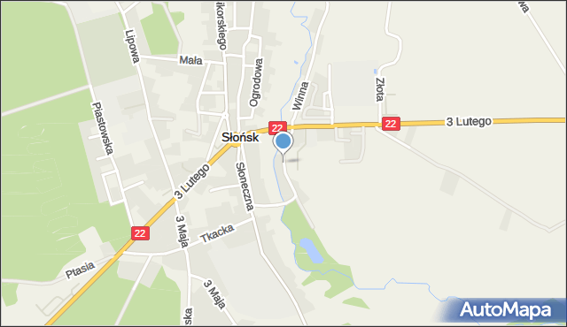 Słońsk, Moniuszki Stanisława, mapa Słońsk