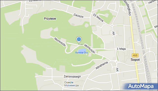 Sopot, Moniuszki Stanisława, mapa Sopotu