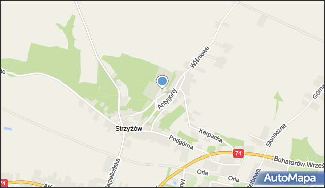 Strzyżów gmina Horodło, Monte Cassino, mapa Strzyżów gmina Horodło