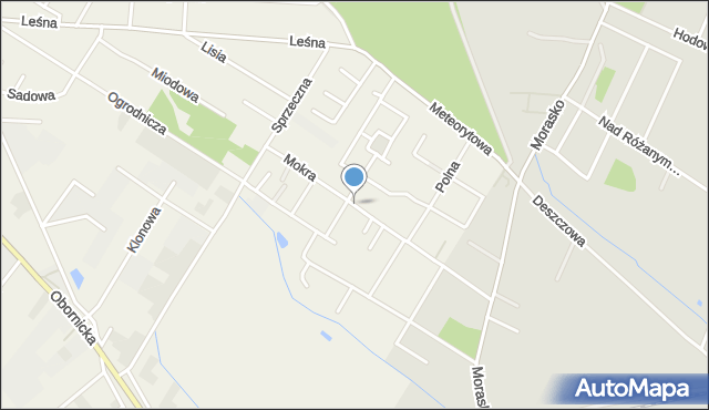 Suchy Las powiat poznański, Mokra, mapa Suchy Las powiat poznański