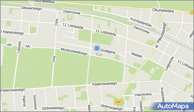 Sulejówek, Moraczewskiego, mapa Sulejówek