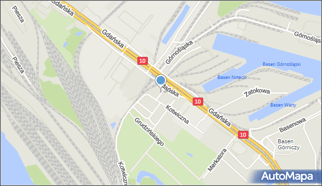 Szczecin, Mostnika Michała, ks., mapa Szczecina