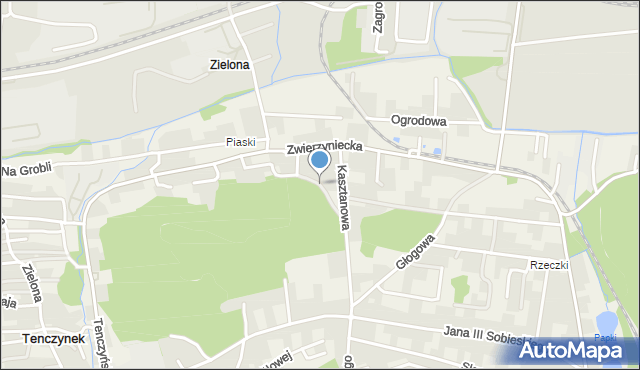 Tenczynek, Modrzewiowa, mapa Tenczynek