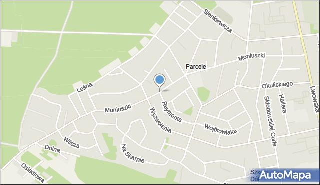 Tomaszów Lubelski, Moniuszki Stanisława, mapa Tomaszów Lubelski