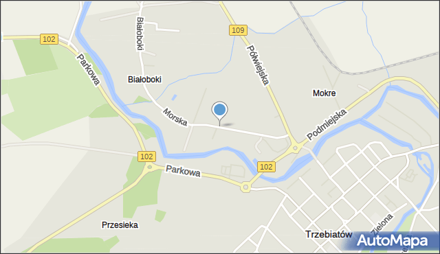 Trzebiatów powiat gryficki, Morska, mapa Trzebiatów powiat gryficki