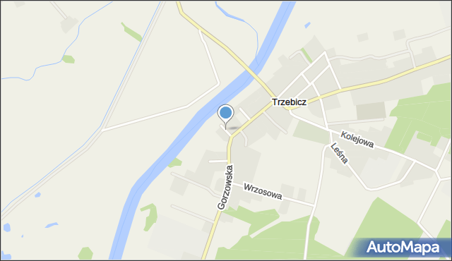 Trzebicz gmina Drezdenko, Mostowa, mapa Trzebicz gmina Drezdenko