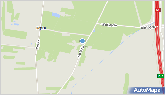 Tuszyn powiat łódzki wschodni, Modlicka, mapa Tuszyn powiat łódzki wschodni