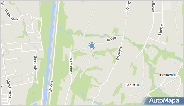 Ustroń powiat cieszyński, Mokra, mapa Ustroń powiat cieszyński