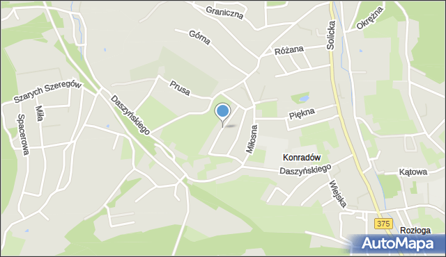 Wałbrzych, Monte Cassino, mapa Wałbrzycha