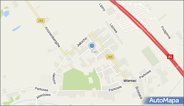 Wieniec gmina Brześć Kujawski, Modrzewiowa, mapa Wieniec gmina Brześć Kujawski