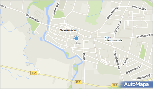 Wieruszów, Motowidłowska, mapa Wieruszów