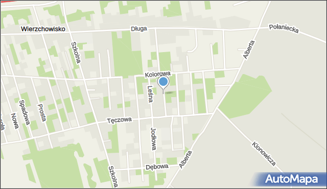 Wierzchowisko gmina Mykanów, Modrzewiowa, mapa Wierzchowisko gmina Mykanów