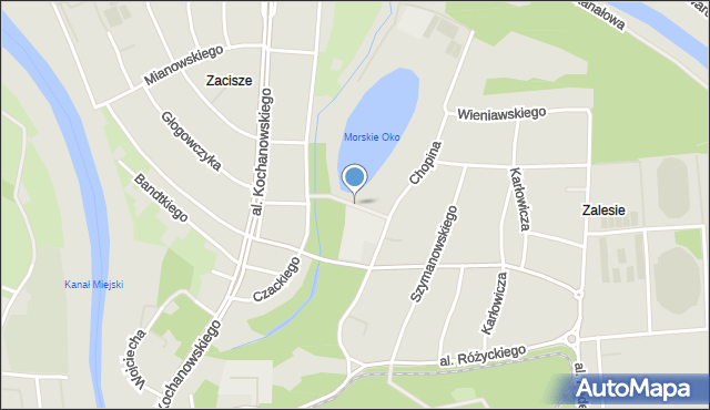 Wrocław, Most Zaleski, mapa Wrocławia