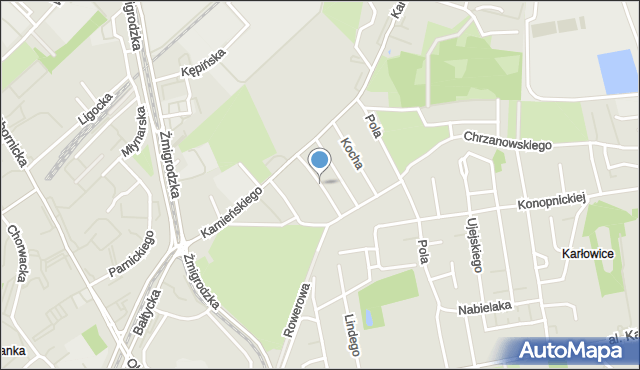 Wrocław, Mochnackiego Maurycego, mapa Wrocławia