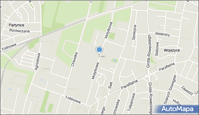 Wrocław, Motylkowa, mapa Wrocławia