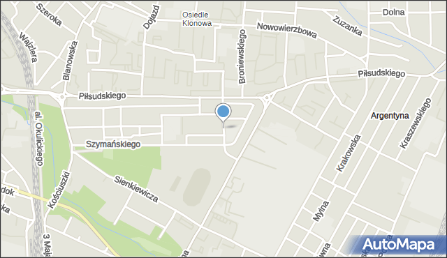 Zawiercie, Moniuszki Stanisława, mapa Zawiercie