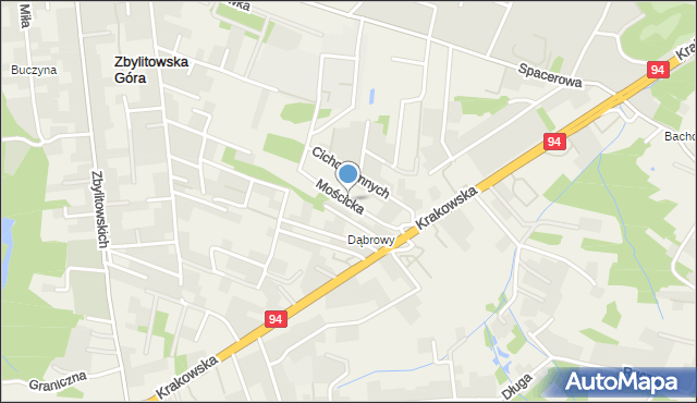 Zbylitowska Góra, Mościcka, mapa Zbylitowska Góra