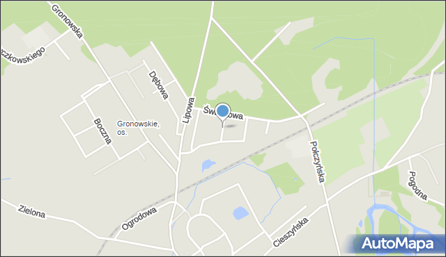 Złocieniec, Modrzewiowa, mapa Złocieniec