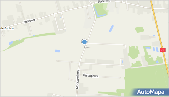 Żychlin gmina Stare Miasto, Modrzewiowa, mapa Żychlin gmina Stare Miasto