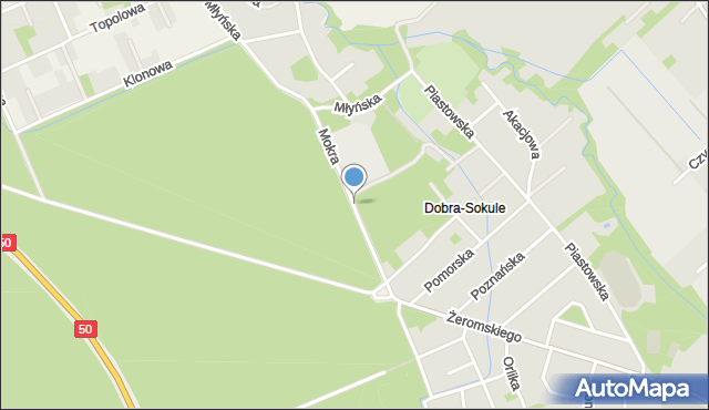 Żyrardów, Mokra, mapa Żyrardów