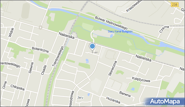 Bydgoszcz, Mroźna, mapa Bydgoszczy