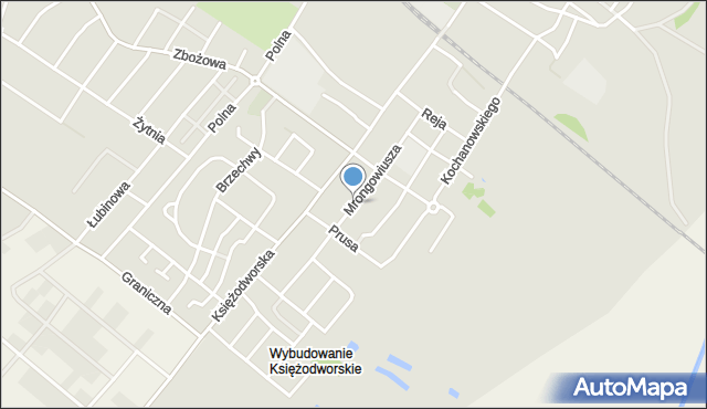 Działdowo, Mrongowiusza, mapa Działdowo
