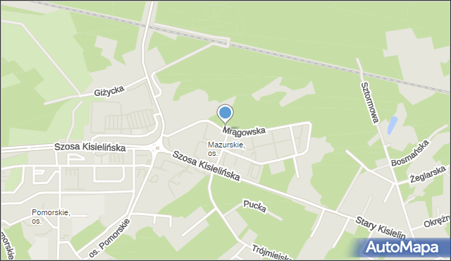 Zielona Góra, Mrągowska, mapa Zielona Góra