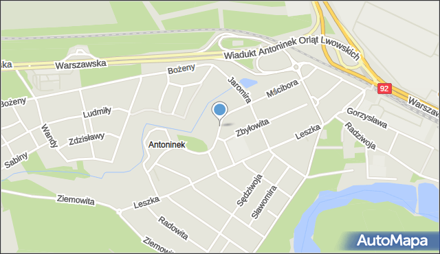 Poznań, Mścibora, mapa Poznania