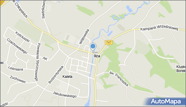 Iłża, Muzyki Władysława, płk., mapa Iłża