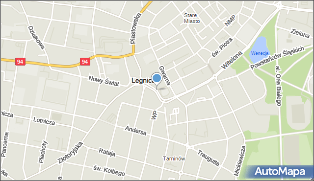 Legnica, Muzealna, mapa Legnicy