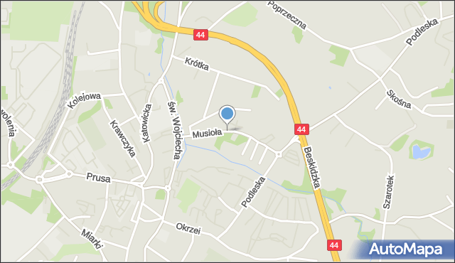 Mikołów, Musioła Ludwika, mapa Mikołów