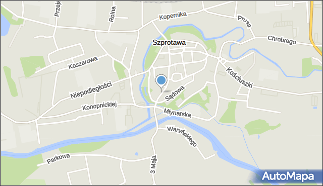 Szprotawa, Muzealna, mapa Szprotawa