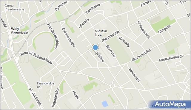 Bielsko-Biała, Myśliwska, mapa Bielsko-Białej