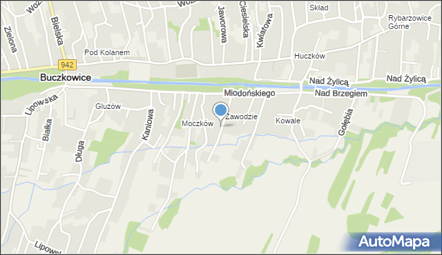 Buczkowice, Myśliwska, mapa Buczkowice