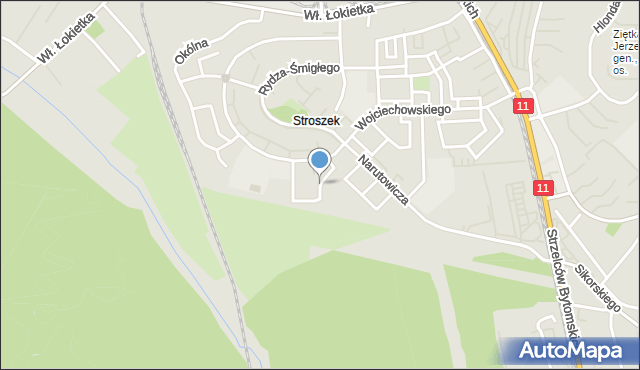 Bytom, Myśliwska, mapa Bytomia