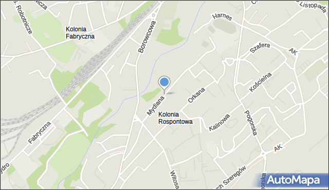 Chrzanów, Mydlana, mapa Chrzanów