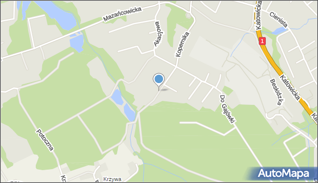 Czechowice-Dziedzice, Myśliwska, mapa Czechowic-Dziedzic