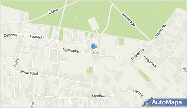 Frydek, Myśliwska, mapa Frydek
