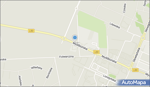 Gorzów Wielkopolski, Myśliborska, mapa Gorzów Wielkopolski