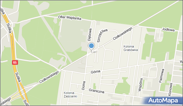 Grabówka gmina Supraśl, Myśliwska, mapa Grabówka gmina Supraśl