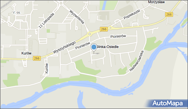 Konin, Myśliwska, mapa Konina