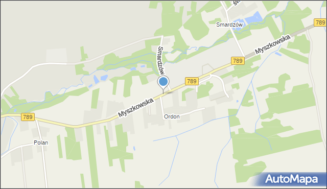 Koziegłówki, Myszkowska, mapa Koziegłówki
