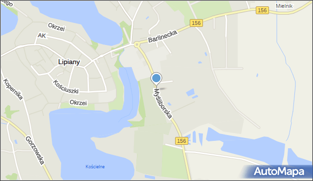 Lipiany powiat pyrzycki, Myśliborska, mapa Lipiany powiat pyrzycki