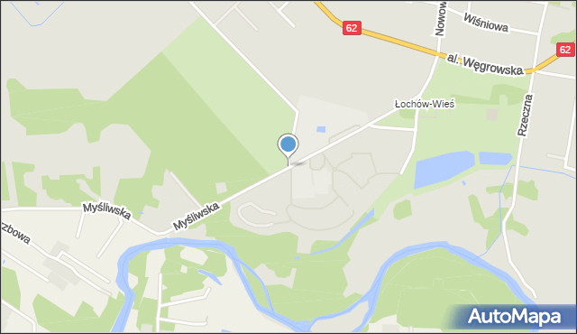 Łochów powiat węgrowski, Myśliwska, mapa Łochów powiat węgrowski