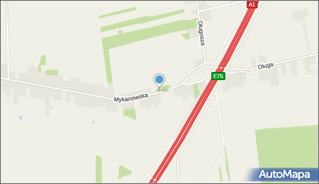 Łochynia, Mykanowska, mapa Łochynia