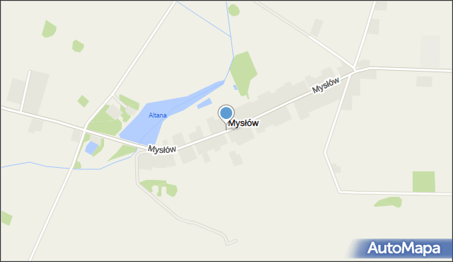 Mysłów gmina Wola Mysłowska, Mysłów, mapa Mysłów gmina Wola Mysłowska