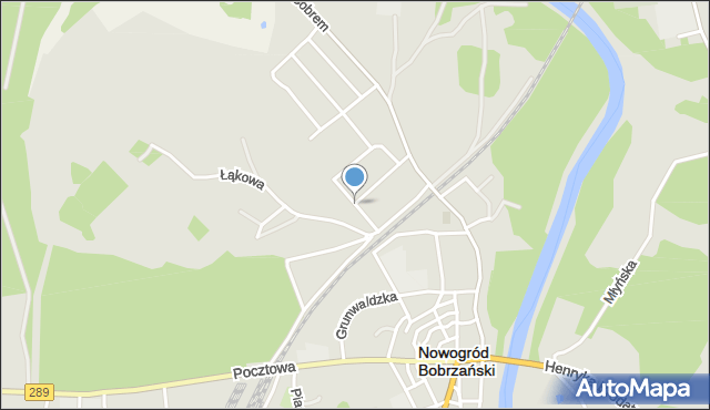 Nowogród Bobrzański, Myśliwska, mapa Nowogród Bobrzański