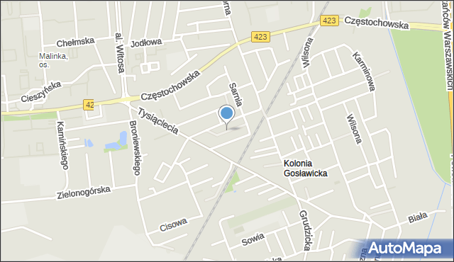 Opole, Myśliwska, mapa Opola